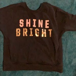 Girls active black “shine bright” sweater